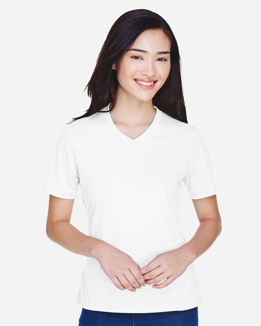 Team 365 Women's Zone Performance T-Shirt, supplier style TT11W, shown from the front.